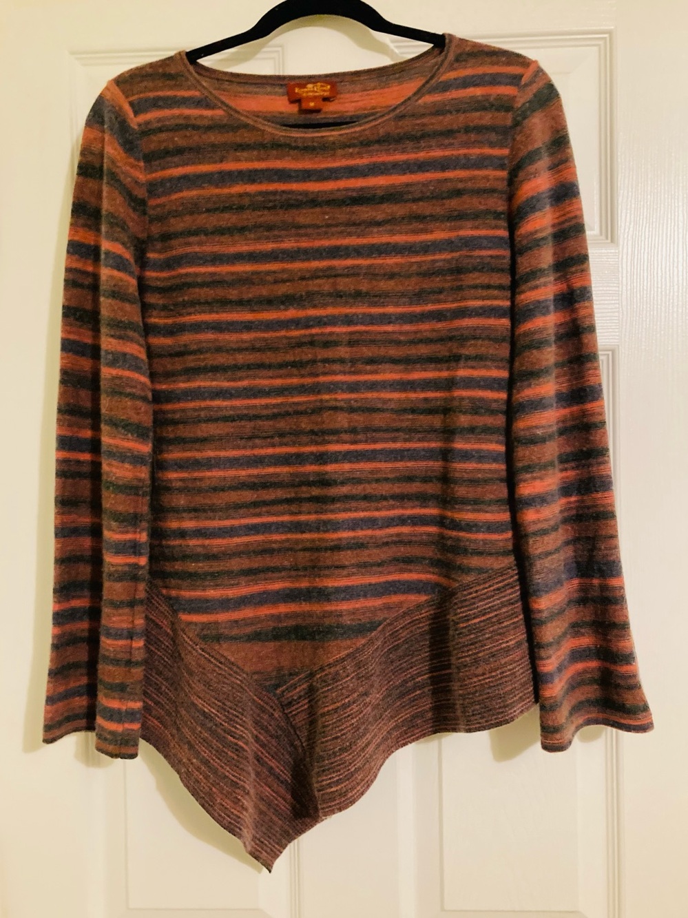 Krimson Klover Striped Asymmetrical Wool Sweater